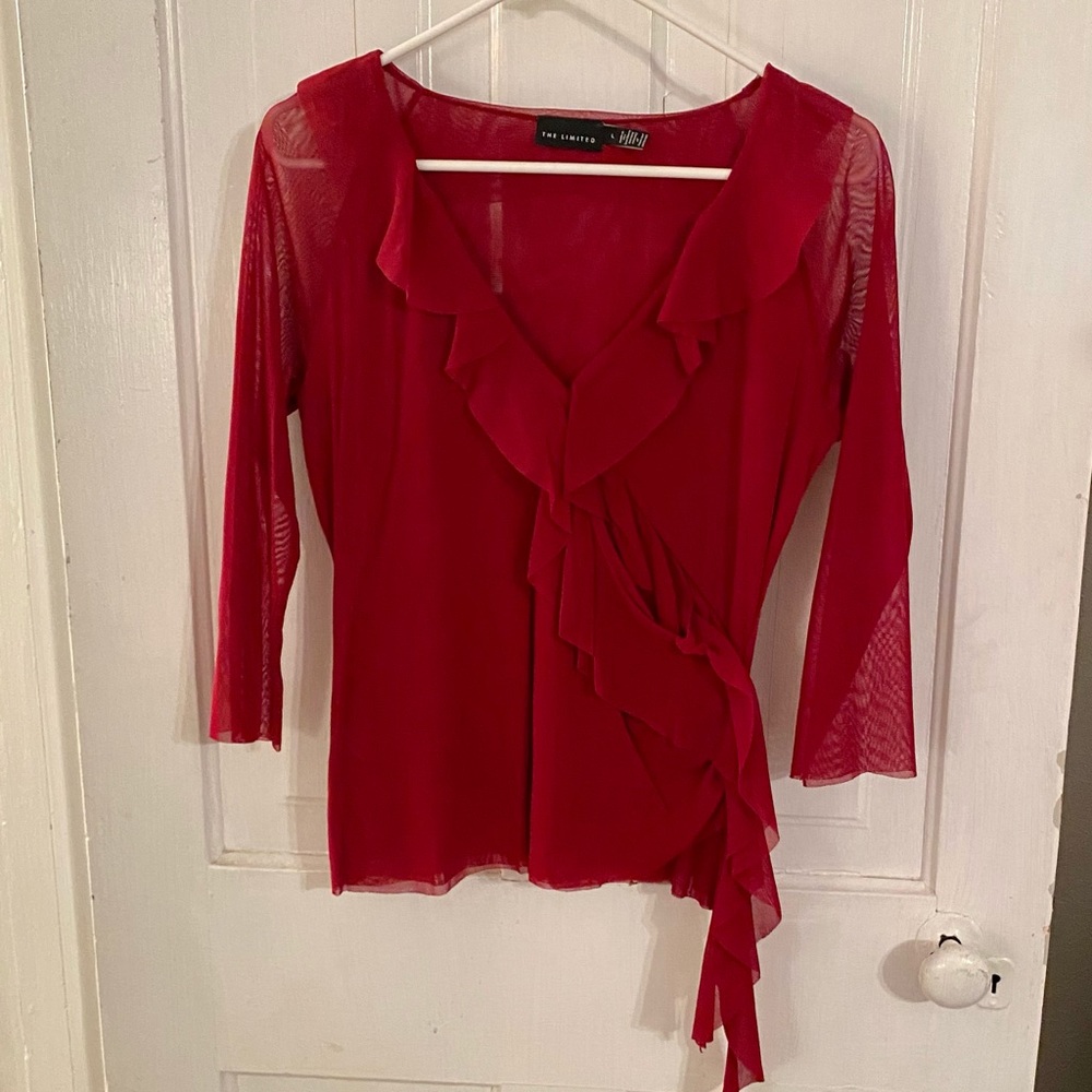 The Limited Red Holiday Blouse